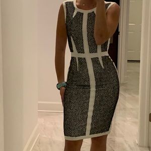 Black and white midi dress